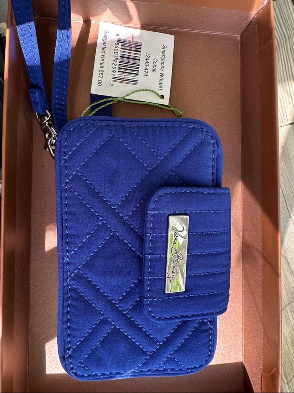 Vera Bradley Cobalt Quilted Smartphone Wristlet